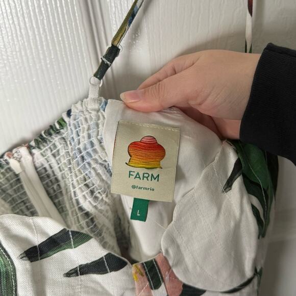 Farm Rio Midnight Macaw Fiesta Mini Dress In White L - Picture 10 of 10